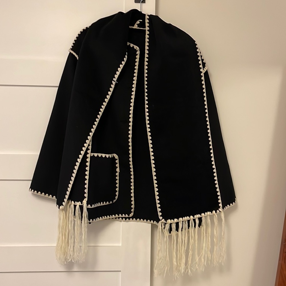 J.ing Black Tweed Drop Shoulder Jacket